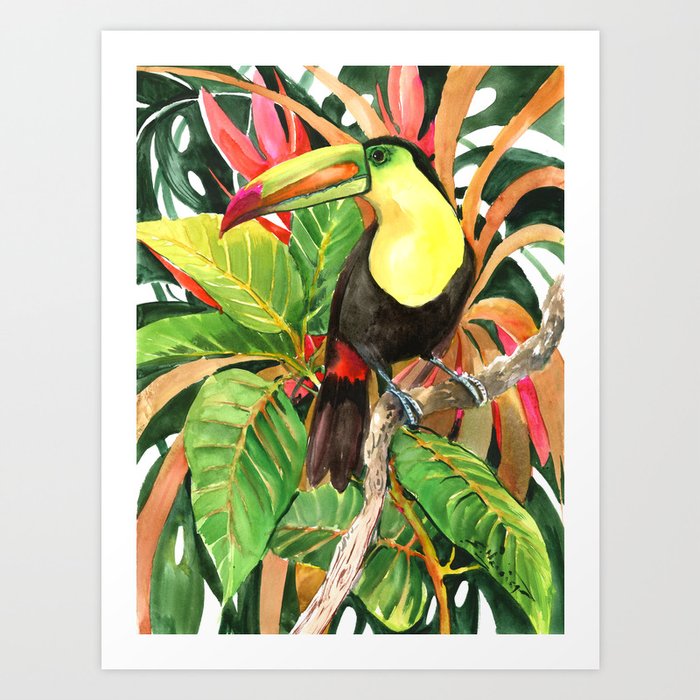 Toucan in the Jungle Art Print