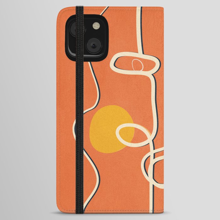Abstract Face Line Art 08 iPhone Wallet Case