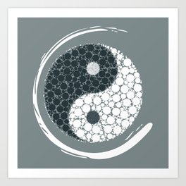 Simple Textured Yin Yang I Art Print