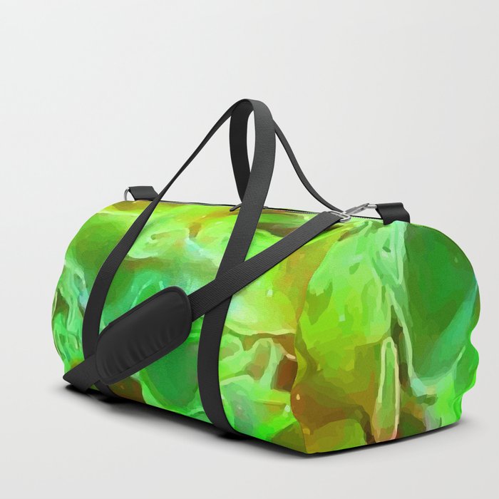 Emerald Field - green gold abstract swirl pattern Duffle Bag