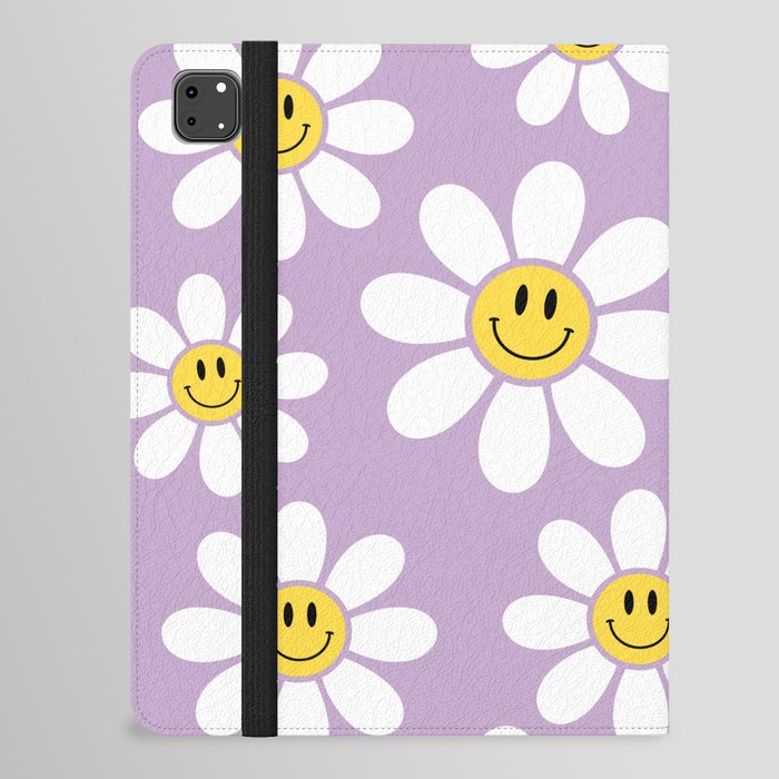 Smiley Face Daisies (Purple) iPad Folio Case