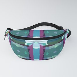 Geometric Abstract Wrapping Christmas Turquoise Gift Fanny Pack | Wrappingpaper, Christmas, Paper, Illustration, Geometry, Turquoise, Teal, Ribbon, Blue, Wrapping 
