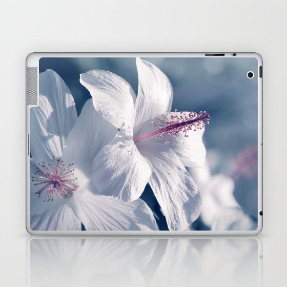 sweet sleep pua aloalo kokio keokeo hawaii white hibiscus flowers Laptop & iPad Skin