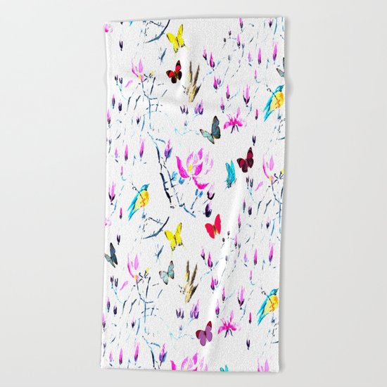 Butterflies Forest Beach Towel