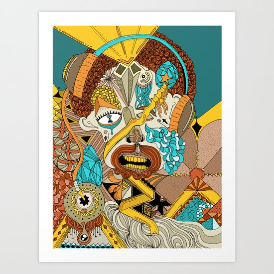 The drawing that accompanies the sound. Art Print