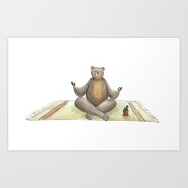 Bear meditating Art Print
