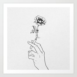 Flowery Cigarette. Art Print
