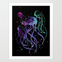 Dark Side Jellyfish Art Print