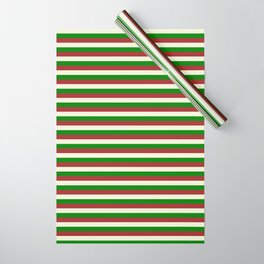 [ Thumbnail: Green, Brown & Beige Colored Lined Pattern Wrapping Paper ]