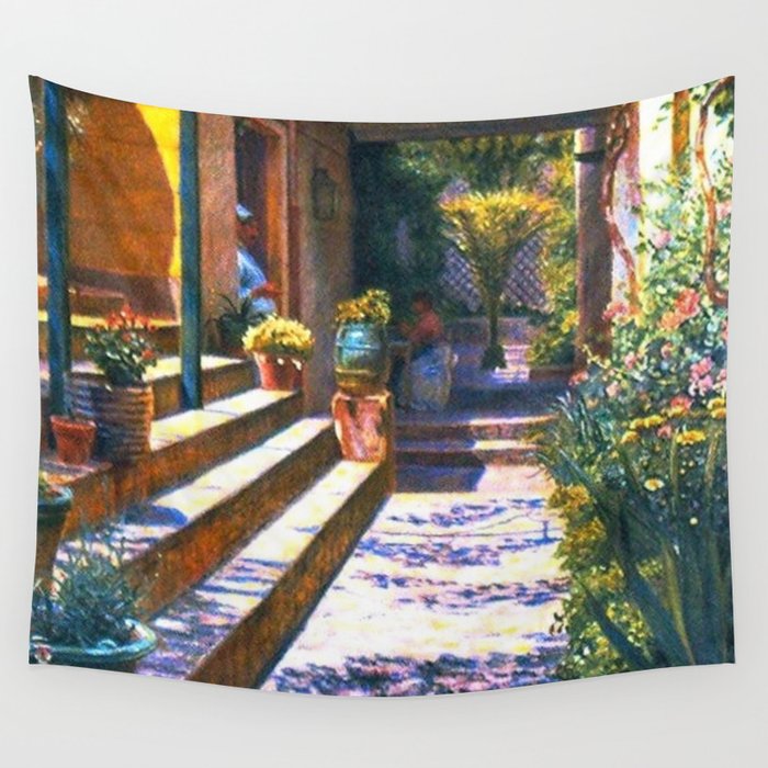 Garden Kitchen Staircase, Tuscany, Italy by Kristian Zahrtmann Wall Tapestry