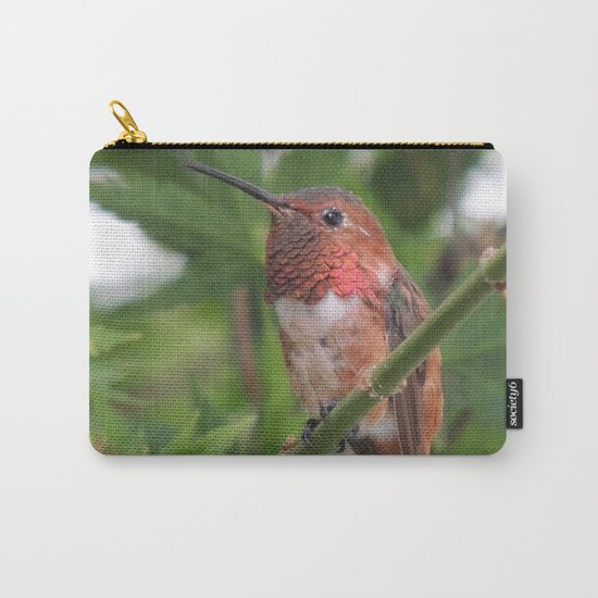 Hummingbird in the Japanese Maple Carry-All Pouch