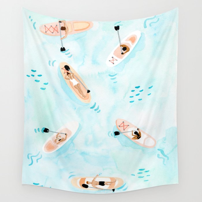 Paddle Boarding Wall Tapestry