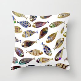 Colorful fish Throw Pillow