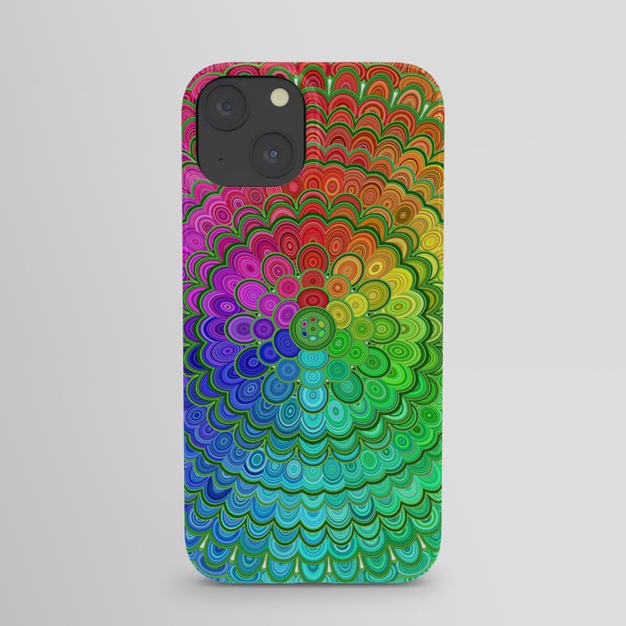 Rainbow Flower Mandala iPhone Case