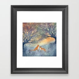 The Two Foxes Framed Art Print