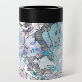 Abstract Watercolor Seascape Can Cooler