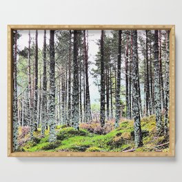 Scottish Winter Forest Scene in I Art and Afterglow  Serving Tray