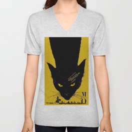 Vintage poster - Black Cat V Neck T Shirt