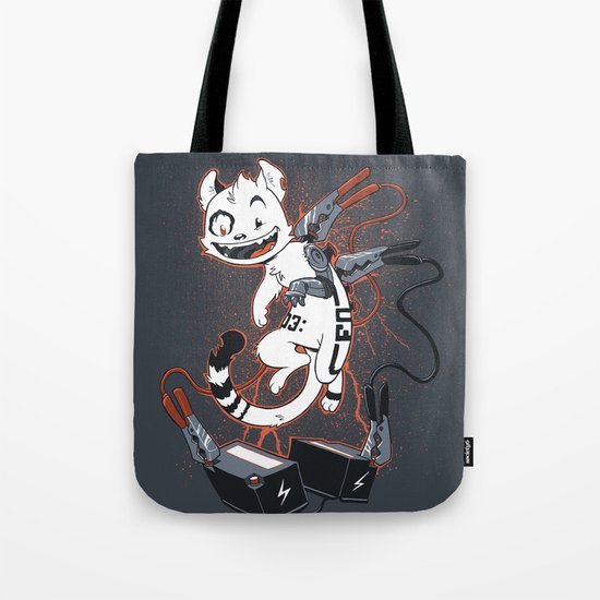 Cybercat Charges Up Tote Bag