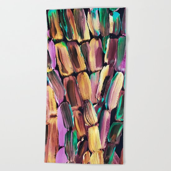 Neon Nighttime Sugarcane Beach Towel