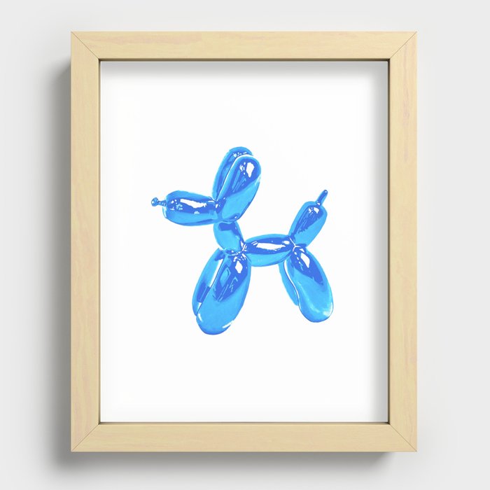 Blue Balloon Dog Pop Art | Kitsch Fun Recessed Framed Print