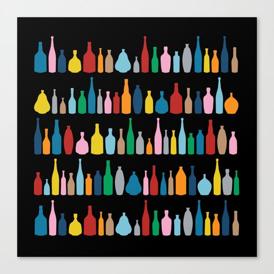 Black Bottle Multi Canvas Print