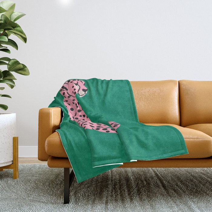 The Stare: Pink Cheetah Edition Throw Blanket