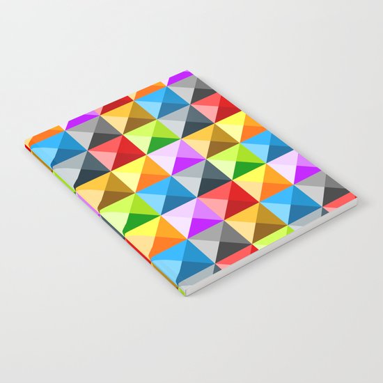 Colorful quarter square triangle pattern Notebook