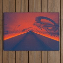 The Tunnel With The Octopus on The Wall Cinematic Photography Outdoor Rug