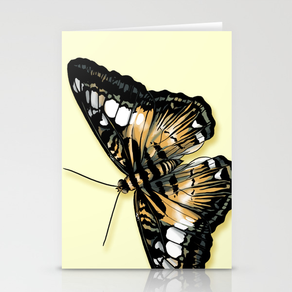 Papillon Jaune Et Noir Stationery Cards By Angyart Society6