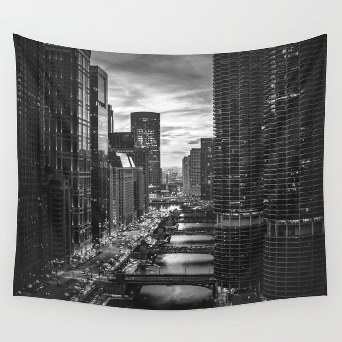 Chicago Skyline Wall Tapestry