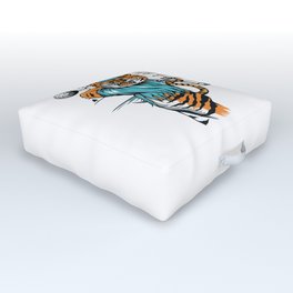 Tiger golfer WITH cap Outdoor Floor Cushion