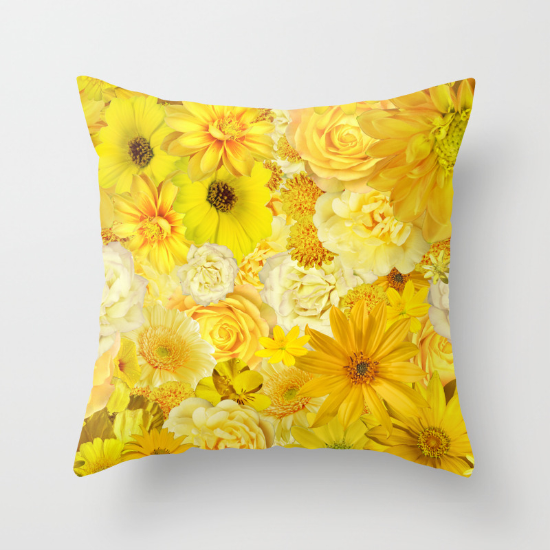 Yellow Rose Bouquet With Gerbera Daisy Flowers Throw Pillow By