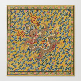 Chinese Dragon Wrapper for the Tapestry Scroll Mingling of Clear and Muddy Water at the Junction of the Jing and Wei Rivers  Canvas Print