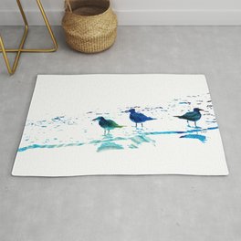 Seagull Art - On The Shore - By Sharon Cummings Area & Throw Rug