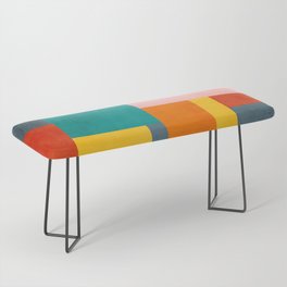 Colorful Geometric Modern Patchwork Design Bench