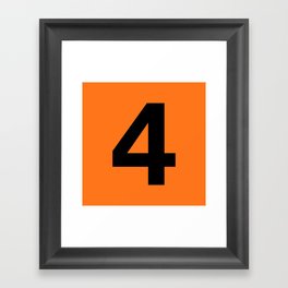 Number 4 (Black & Orange) Framed Art Print