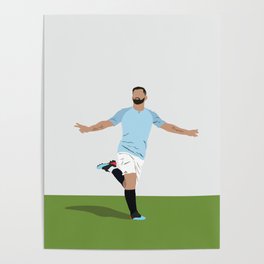 Sergio Aguero - Manchester City Player - MCFC Football Poster Poster