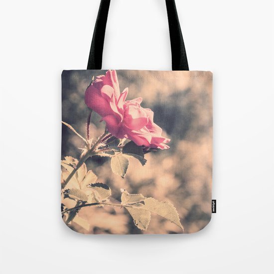Hope (Hibiscus Pink Rose with Inspirational Quote) Tote Bag