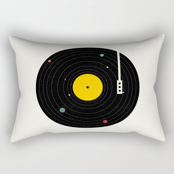 Music, Everywhere Rechteckiges Kissen | Graphic-design, Musik, Graphic-design, Weltraum, Vintage, Weltraum, Solar, System, Vinyl, Record
