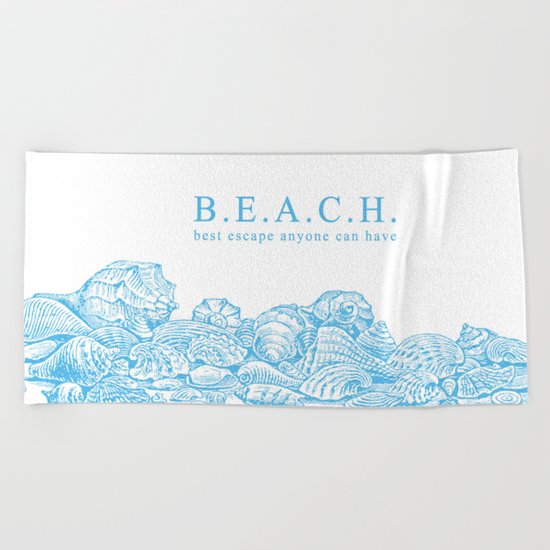 BEACH- Best escape anyone can have - Mix & Match with Simplicity of Life Beach Towel