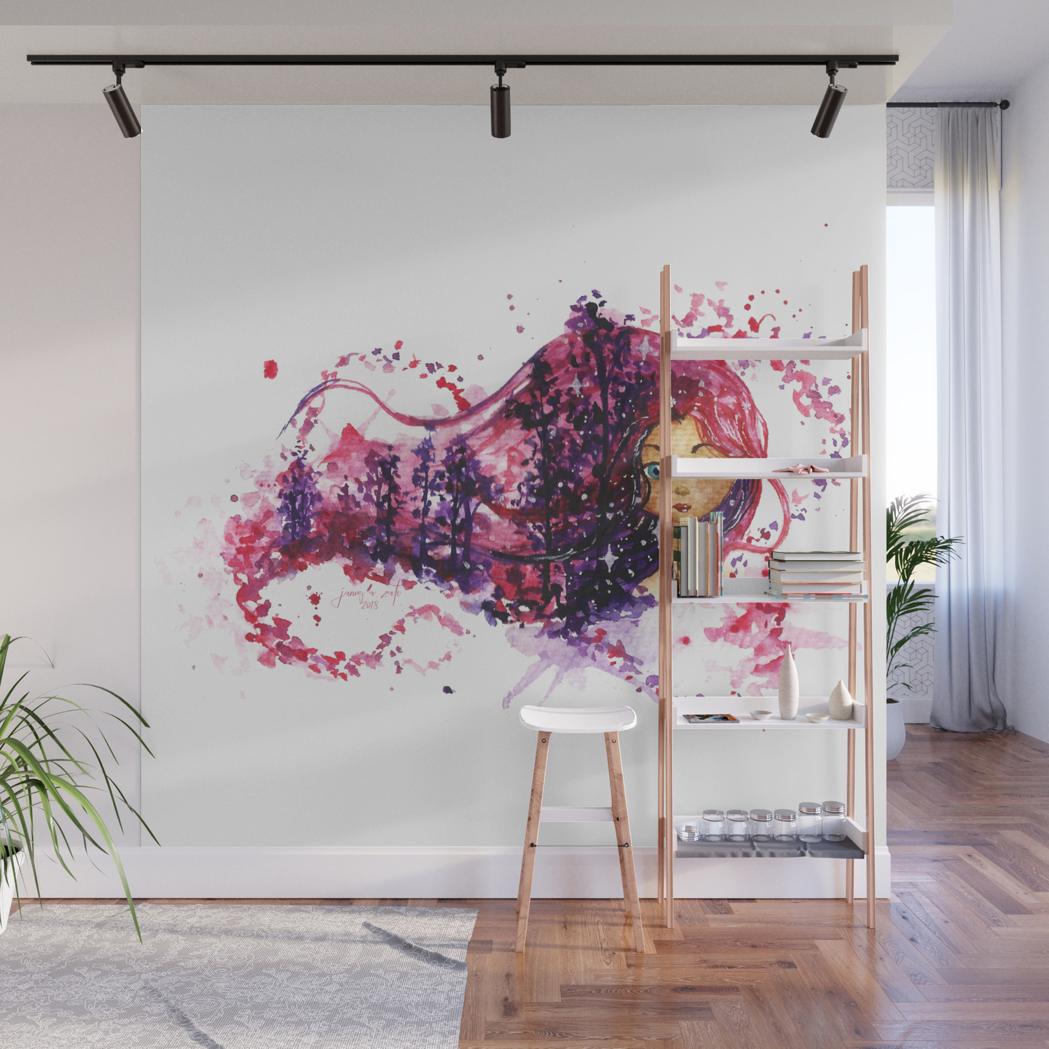 Pink And Purple Forest Manga Wall Mural By Jveruditeartist Society6