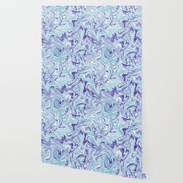 Very peri and ice blue liquify art, Pastel abstract fluid art Wallpaper
