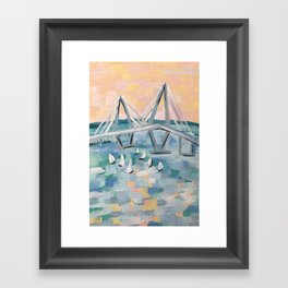 Charleston South Carolina Ravenel Bridge Framed Art Print