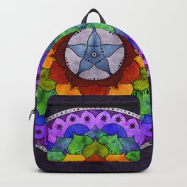 Star Mandala Rainbow Backpack | Colorful, Color, Mandala, Digital, Rainbow, Rainbows, Meditation, Starmandala, Spectrum, Lotus 