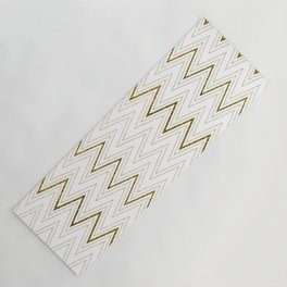 Luxury classy white gold glitter geometric chevron Yoga Mat