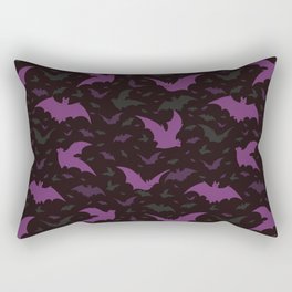 Flying Purple Halloween Bats Vector Pattern Rectangular Pillow