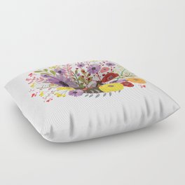 Kitty Bouquet-White Floor Pillow