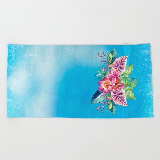 Tropical Jungle Flowers - Aloha Beach - on #Society6 Beach Towel