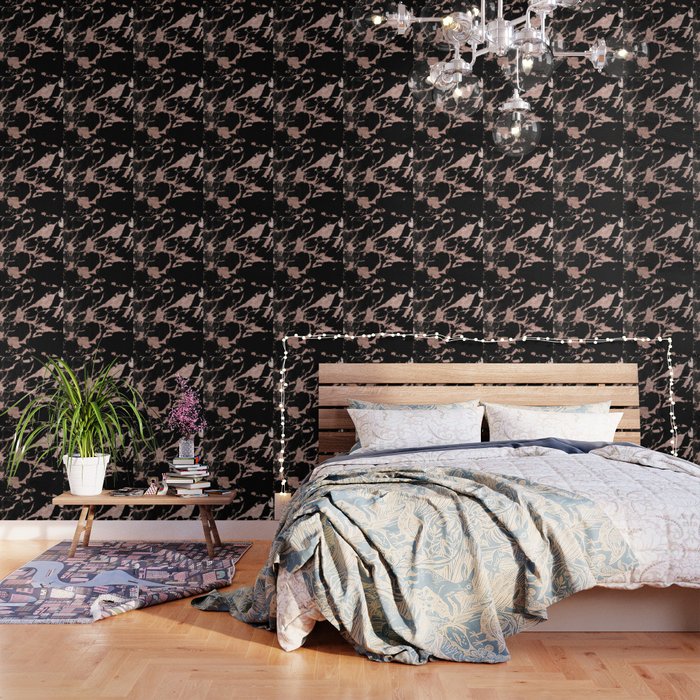 Black Marble Rose Gold Glam 1 Decor Art Society6 Wallpaper By